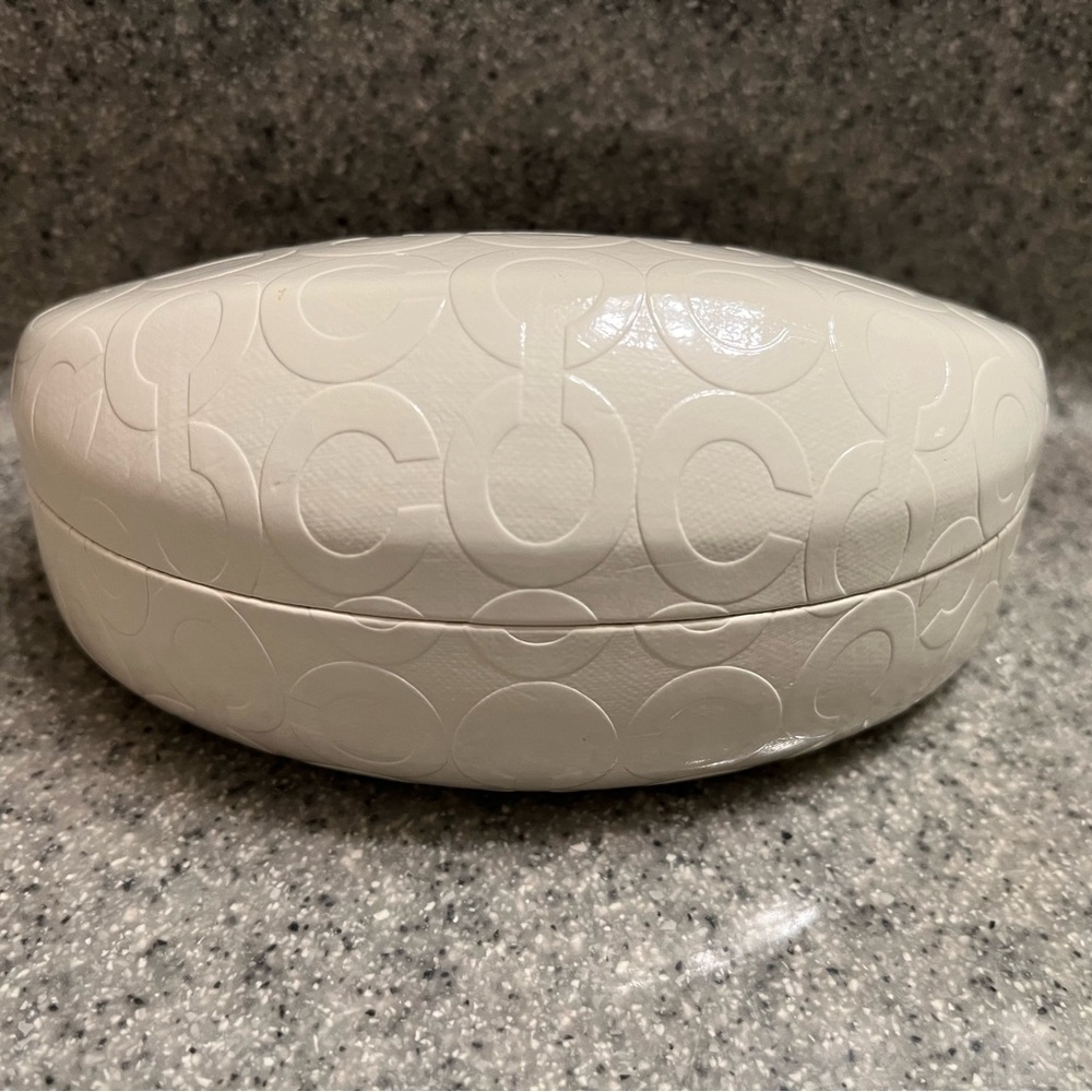 White Coach hard case shell for sunglasses or glasses
